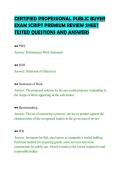 CERTIFIED PROFESSIONAL PUBLIC BUYER&NewLine;EXAM SCRIPT PREMIUM REVIEW SHEET&NewLine;TESTED QUESTIONS AND ANSWERS&NewLine;