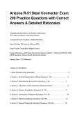 Arizona R-51 Steel Contractor Exam 200 Practice Questions with Correct Answers & Detailed Rationales&period;pdf&NewLine;&NewLine;