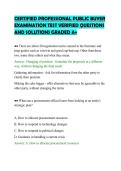 CERTIFIED PROFESSIONAL PUBLIC BUYER&NewLine;EXAMINATION TEST VERIFIED QUESTIONS&NewLine;AND SOLUTIONS GRADED A&plus;