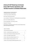 Arizona R-36 Plastering Contractor Exam 200 Practice Questions with Verified Answers & Detailed Rationales&period;pdf&NewLine;&NewLine;