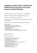 ARIZONA R-45 SHEET METAL CONTRACTOR EXAM 200 Practice Questions with Verified Answers & Detailed Rationales&period;pdf&NewLine;&NewLine;