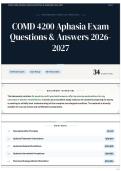 COMD 4200 Aphasia Exam Questions & Answers 2026&sol;2027