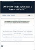 COMD 4500 Exam 2 Questions & Answers 2026&sol;2027