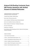 Arizona R-26 Roofing Contractor Exam 200 Practice Questions with Verified Answers & Detailed Rationales&period;pdf&NewLine;&NewLine;