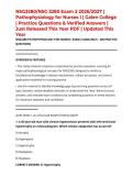 NSG3280&sol;NSG 3280 Exam 2 2026&sol;2027 &vert; Pathophysiology for Nurses I &vert; Galen College &vert; Practice Questions & Verified Answers &vert; Just Released This Year PDF &vert; Updated This Year