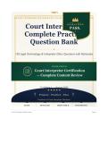 Court Interpreter Written Exam 2026&sol;2027 &ndash; Complete Practice Question Bank with Answers & Rationales&NewLine;&NewLine;
