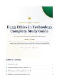 WGU D333 Ethics in Technology 2026&sol;2027 &ndash; Complete Study Guide with Verified Practice Questions&NewLine;&NewLine;