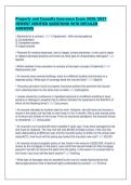 Property and Casualty Insurance Exam 2026&sol;2027&NewLine;NEWEST VERIFIED QUESTIONS WITH DETAILED&NewLine;ANSWERS