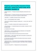 Property and Casualty Insurance Exam&NewLine;2026&sol;2027 UPDATED QUESTIONS WITH&NewLine;ANSWERS GRADED A&plus;