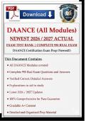 DAANCE &lpar;All Modules&rpar; Newest 2026&sol;2027 Actual Exam Test Bank &vert; Complete 950 Real Exam Questions & Correct Detailed Answers &lpar;Verified Answers&rpar; Already Graded A&plus; &vert; DAANCE Certification Exam Prep &lpar;Newest&excl;&excl;&rpar;&NewLine;