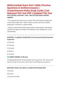 NFHS Football Exam Part 1 2026 &vert; Practice Questions & Verified Answers &vert; Comprehensive Rules Study Guide &vert; Just Released This Year PDF &vert; Updated This Year