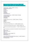 Balanced Body Written Test Exam 2026&sol;2027&NewLine;UPDATED QUESTIONS WITH ANSWERS GRADED A&plus;