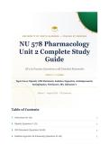 NU 578 Pharmacology 2026&sol;2027 &ndash; Unit 2 Complete Study Guide with Verified Answers & Rationales&NewLine;&NewLine;