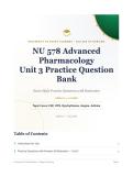 NU 578 Advanced Pharmacology 2026&sol;2027 &ndash; Unit 3 Practice Questions with Verified Answers & Rationales&NewLine;&NewLine;