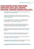 TCOLE MASTER STUDY EXAM GUIDE QUESTIONS WITH 100&percnt; VERIFIED SOLUTION &vert; UPDATED VERSION 2026-2027&period; 