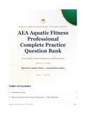 AEA Aquatic Fitness Professional Certification 2026&sol;2027 &ndash; Complete Practice Bank with Verified Answers & Rationales&NewLine;&NewLine;
