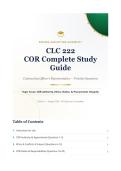 CLC 222 2026&sol;2027 &ndash; COR Complete Study Guide with Practice Questions & Verified Answers&NewLine;&NewLine;
