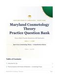 Maryland Cosmetology Theory Exam 2026&sol;2027 &ndash; Practice Question Bank with Verified Answers & Rationales&NewLine;&NewLine;