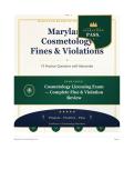 Maryland Cosmetology Fines 2026&sol;2027 &ndash; Complete Practice Question Bank with Verified Answers & Rationales&NewLine;&NewLine;