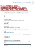 TCOLE PRACTICE EXAM - TELECOMMUNICATOR 1013 EXAM QUESTIONS WITH 100&percnt; ACCURATE ANSWERS &vert; LATEST VERSION 2026-2027&period;