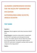 SAUNDERS COMPREHENSIVE REVIEW NCLEX-PN&reg; 9TH EDITION TEST BANK&colon; 2&comma;000&plus; CLINICAL JUDGMENT QUESTIONS WITH RATIONALES &vert; LATEST NGN FORMAT&NewLine;&NewLine;