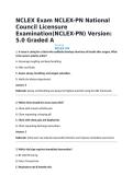 NCLEX Exam NCLEX-PN National Council Licensure Examination&lpar;NCLEX-PN&rpar; Version&colon; 5&period;0 Graded A
