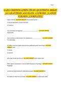 CAISS CERTIFICATION STUDY QUESTIONS 202627 &NewLine;&vert;GUARANTEED ACCURATE ANSWERS &vert;LATEST &NewLine;VERSION &vert;COMPLETE&excl;&excl;&NewLine;