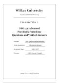 NSG 552 EXAM 1 ACTUAL 2026&sol;2027 &vert; Psychopharmacology &vert; Verified Q&A &vert; Wilkes University &vert; Pass Guaranteed - A&plus; Graded&NewLine;&NewLine;
