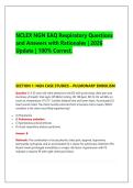 NCLEX NGN EAQ Respiratory Questions &NewLine;and Answers with Rationales &vert; 2026 &NewLine;Update &vert; 100&percnt; Correct&period;