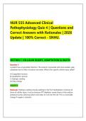 NUR 555 Advanced Clinical &NewLine;Pathophysiology Quiz 4 &vert; Questions and &NewLine;Correct Answers with Rationales &vert; 2026 &NewLine;Update &vert; 100&percnt; Correct - SNHU&period;