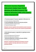 Minnesota Insurance Regulatory&NewLine;Enforcement Analyst Exam Practice&NewLine;Questions & &lbrack;Verified Answers&rsqb;&comma; Plus&NewLine;Explained Rationales&vert;2026 Latest Update&vert;&NewLine;Instant Download PDF