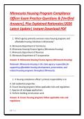 Minnesota Housing Program Compliance&NewLine;Officer Exam Practice Questions & &lbrack;Verified&NewLine;Answers&rsqb;&comma; Plus Explained Rationales&vert;2026&NewLine;Latest Update&vert; Instant Download PDF