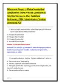 Minnesota Property Valuation Analyst&NewLine;Certification Exam Practice Questions &&NewLine;&lbrack;Verified Answers&rsqb;&comma; Plus Explained&NewLine;Rationales&vert;2026 Latest Update&vert; Instant&NewLine;Download PDF