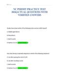 NC PERMIT PRACTICE TEST&NewLine;2026&vert;ACTUAL QUESTIONS WITH&NewLine;VERIFIED ANSWERS