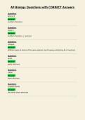 AP Biology Questions with CORRECT Answers