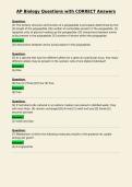 AP Biology Questions with CORRECT Answers