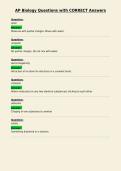 AP Biology Questions with CORRECT Answers