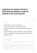 GALEN NUR 257 CHRONIC CHAPTER 20 QUESTIONS AND ANSWERS &vert; COMPLETE NURSING STUDY GUIDE 2026&sol;2027