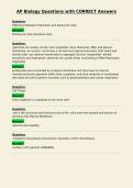 AP Biology Questions with CORRECT Answers