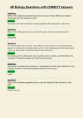 AP Biology Questions with CORRECT Answers
