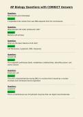 AP Biology Questions with CORRECT Answers