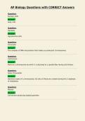 AP Biology Questions with CORRECT Answers