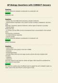 AP Biology Questions with CORRECT Answers