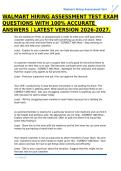 WALMART HIRING ASSESSMENT TEST EXAM QUESTIONS WITH 100&percnt; ACCURATE ANSWERS &vert; LATEST VERSION 2026-2027&period;