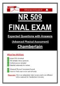 Advanced Physical Assessment NR 509 Final Exam &ndash; &lpar;2026&rpar; Actual Questions & Answers &lpar;Guarantee Pass&rpar;