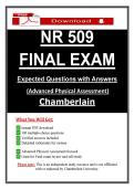 NR 509 Final Exam Chamberlain Advanced Physical Assessment &ndash; &lpar;2026&rpar; Actual Questions & Answers &lpar;Guarantee Pass&rpar;