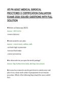 ATI PN ADULT MEDICAL SURGICAL&NewLine;PROCTORED D CERTIFICATION EVALUATION&NewLine;EXAMS 2026 SOLVED QUESTIONS WITH FULL&NewLine;SOLUTION&NewLine;
