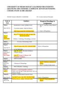 UNIVERSITY OF MIAMI NUR 647 CALENDAR FOR STUDENTS QUESTIONS AND ANSWERS &vert; COMPLETE ADVANCED NURSING COURSE STUDY GUIDE 2026&sol;2027&NewLine;&NewLine;