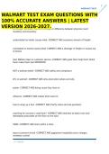 WALMART TEST EXAM QUESTIONS WITH 100&percnt; ACCURATE ANSWERS &vert; LATEST VERSION 2026-2027&period;