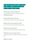 NAUI INSTRUCTOR ACTUAL QUESTIONS&NewLine;AND CORRECT ANSWERS COMPLETE&NewLine;SCUBA DIVING STUDY GUIDE&NewLine;
